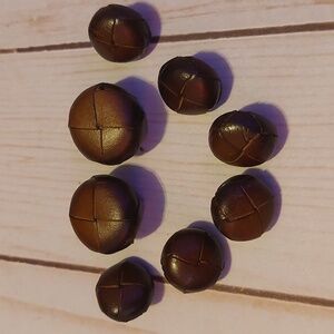 Brown Leather Button Set